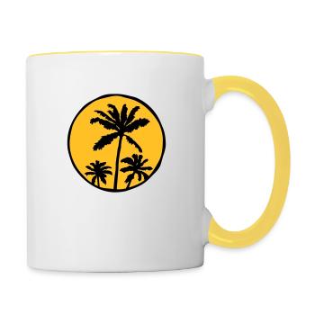 Holiday Sun Palms - Contrasting Mug - white/yellow - Right