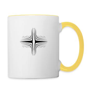 Pattern Lines Stripes - Contrasting Mug - white/yellow - Right