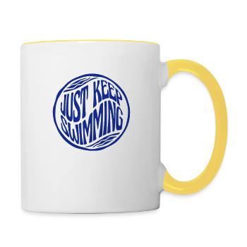 Continuez simplement à nager - Mug contrasté - blanc/jaune - Droite