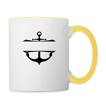 Insérer une ancre de texte - Mug contrasté - blanc/jaune - Droite