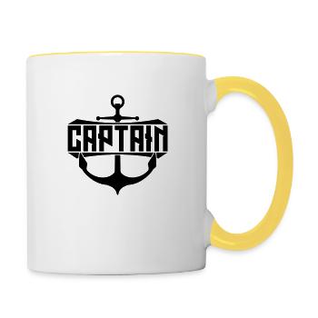 Ancre du capitaine de texte - Mug contrasté - blanc/jaune - Droite