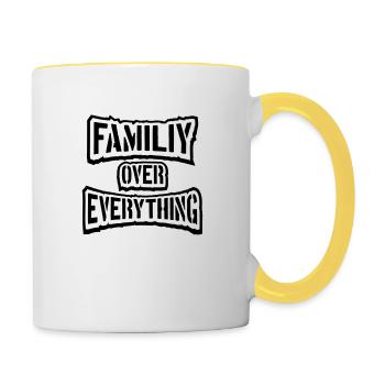 Family Over Everything - Contrasting Mug - white/yellow - Right
