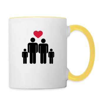 Small family Icon - Contrasting Mug - white/yellow - Right