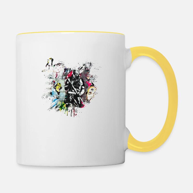 Graffitti - Mug contrasté - blanc/jaune