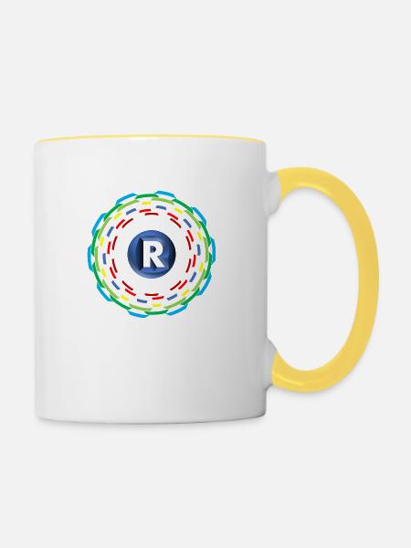 Kreise R - Tasse zweifarbig - Weiß/Gelb