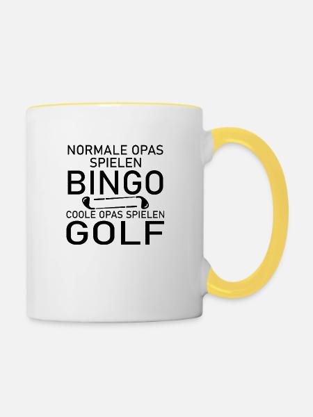 golf sport - Tasse zweifarbig - Weiß/Gelb