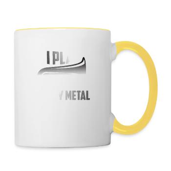 I Play Heavy Metal Tubist Tuba Player - Contrasting Mug - white/yellow - Right