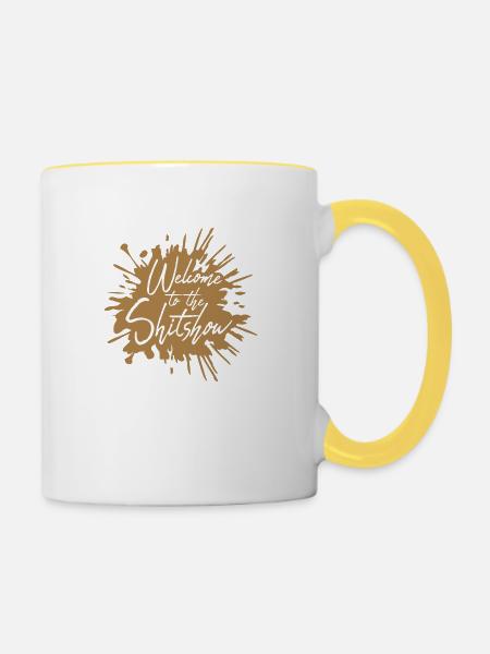 Ekelige Scheiße Shitshow - Tasse zweifarbig - Weiß/Gelb