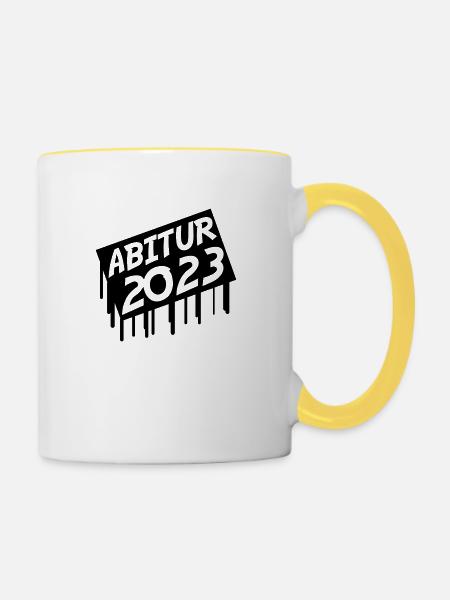 Abitur 2023 - Tasse zweifarbig - Weiß/Gelb