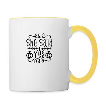 She Said Yes - Contrasting Mug - white/yellow - Right