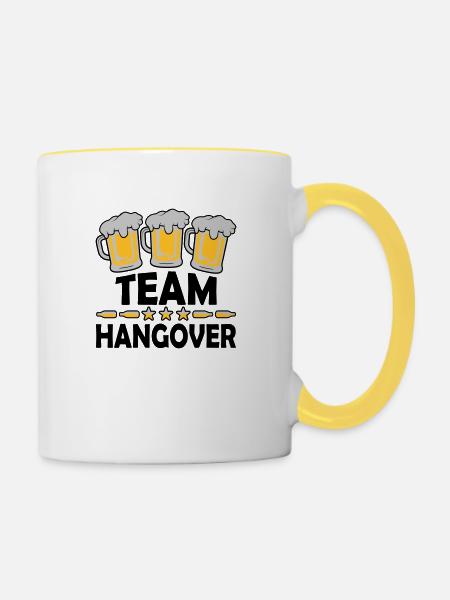 Team Hangover Alkohol - Tasse zweifarbig - Weiß/Gelb