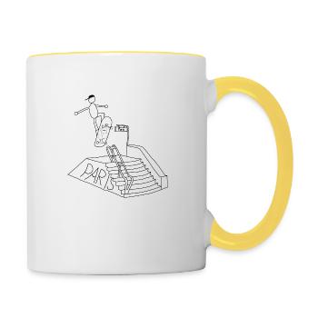Skater - Tasse zweifarbig - Weiß/Gelb - Rechts
