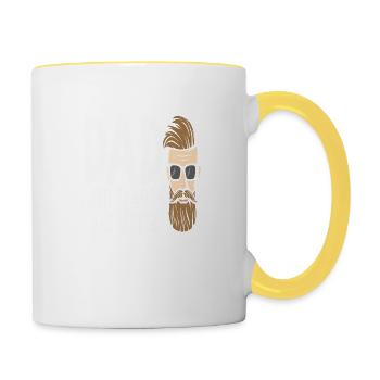 Dad with Beards are Better - Contrasting Mug - white/yellow - Right