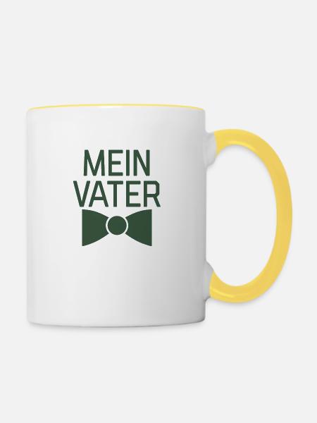 Mein Vater - Tasse zweifarbig - Weiß/Gelb
