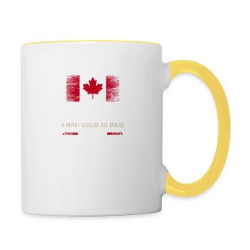 Canada Fahne Kanada Nordamerika Maple Leaf Flagge - Tasse zweifarbig - Weiß/Gelb - Rechts