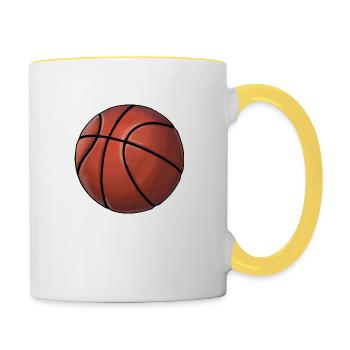 Basketball Lovers Basketball Stickers - Contrasting Mug - white/yellow - Right