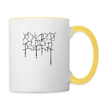 Drops Cracks Pattern Texture - Contrasting Mug - white/yellow - Right
