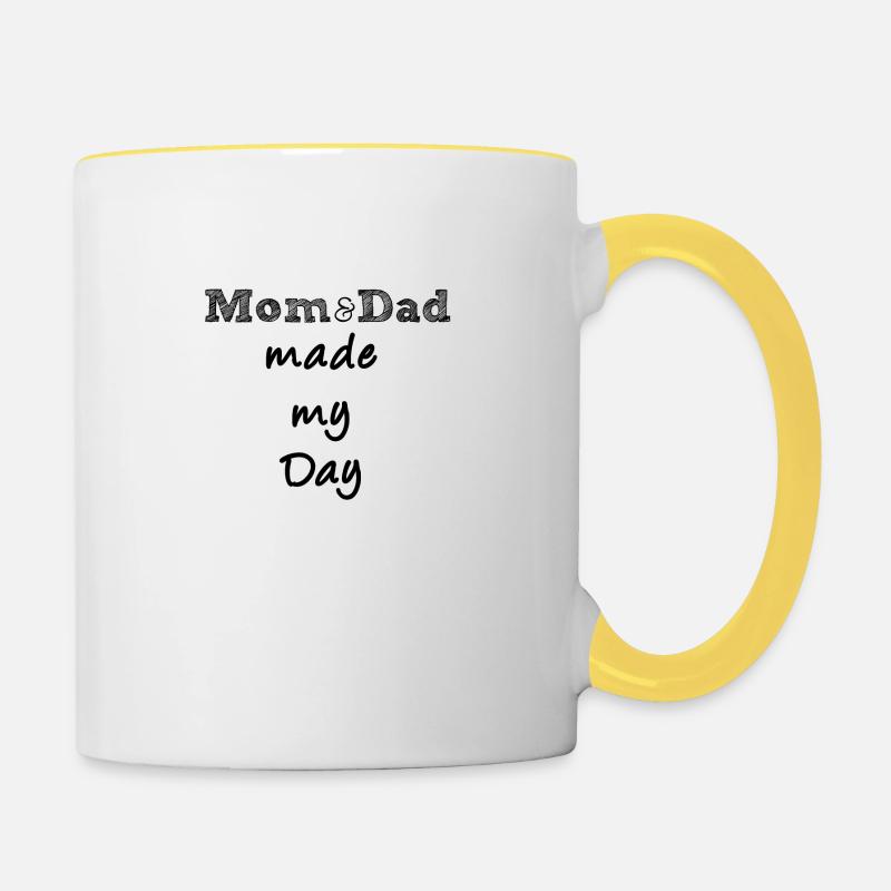 fait ma journée - Mug contrasté - blanc/jaune