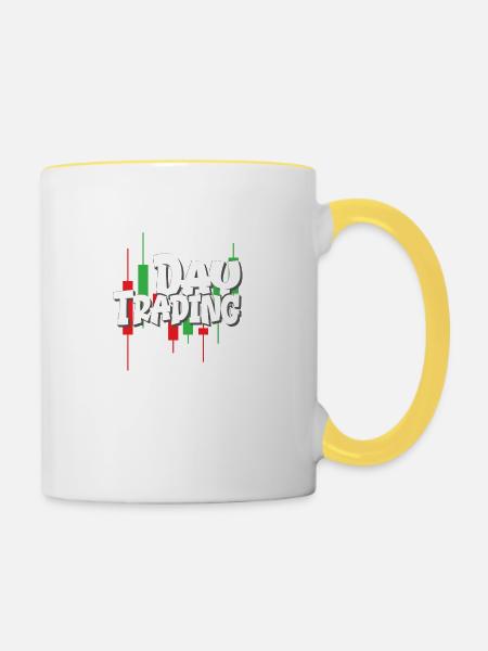 Day Trading - Tasse zweifarbig - Weiß/Gelb