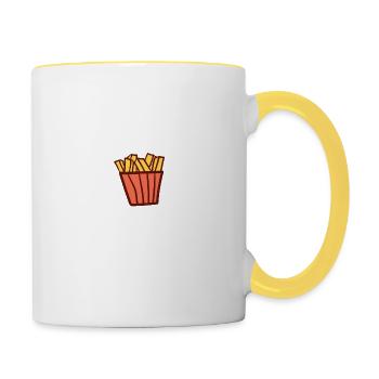 exercise i thought you said extra fries - Tasse zweifarbig - Weiß/Gelb - Rechts