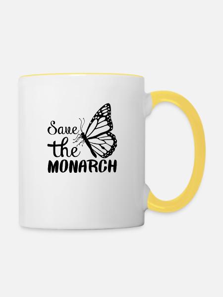 Save The Monarch - Tasse zweifarbig - Weiß/Gelb
