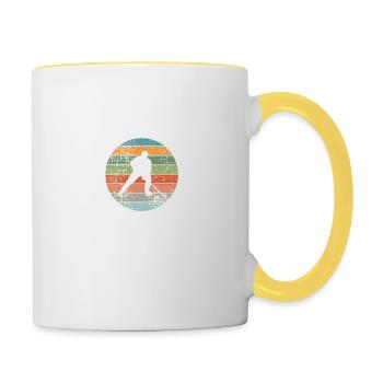 Ice Hockey Retro - Contrasting Mug - white/yellow - Right