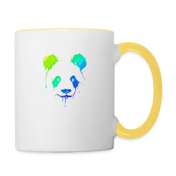 Panda | | Panda Bear Asie | Animaux - Mug contrasté - blanc/jaune - Droite