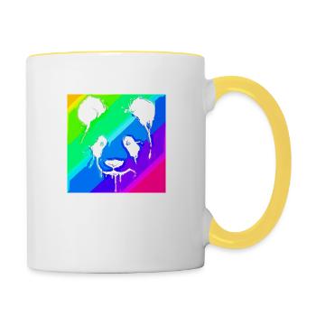 Panda | | Panda Bear Asie | Animaux - Mug contrasté - blanc/jaune - Droite