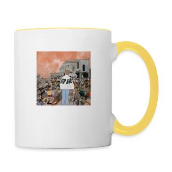 Stop War - Contrasting Mug - white/yellow - Right