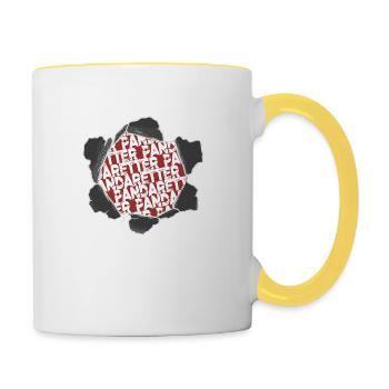 gerechtigkeit grizzlybär dobermann - Tasse zweifarbig - Weiß/Gelb - Rechts