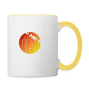 | sauvage et libre Liberté | | nature Aventure - Mug contrasté - blanc/jaune - Droite