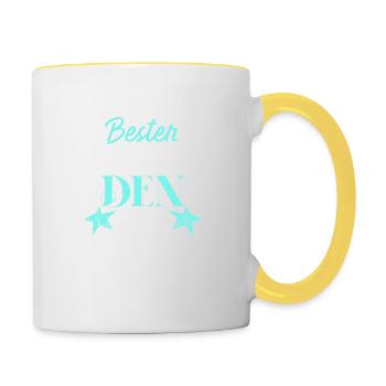 Bester vater den es gib - Tasse zweifarbig - Weiß/Gelb - Rechts