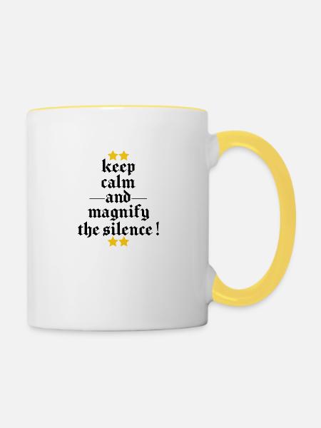 die Ruhe bewahren - Tasse zweifarbig - Weiß/Gelb