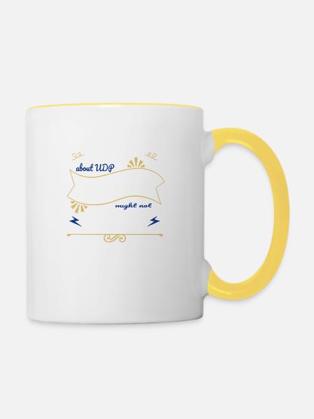 doigts géniaux cadeau d’anniversaire idée codes geek - Mug contrasté - blanc/jaune