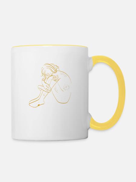 be unique - Tasse zweifarbig - Weiß/Gelb
