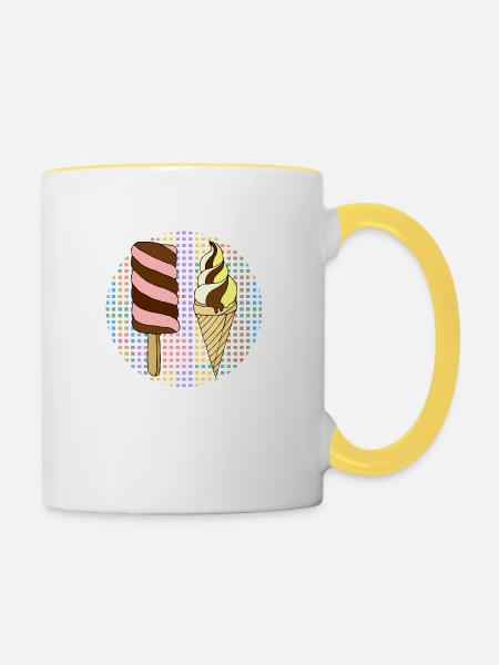Eis - Tasse zweifarbig - Weiß/Gelb