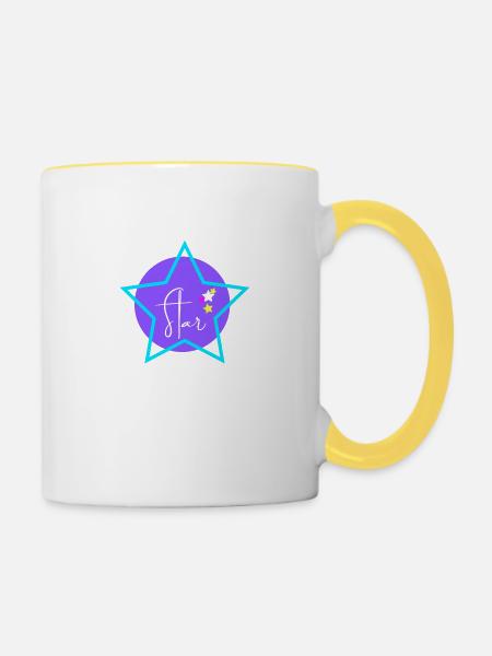 star - Tasse zweifarbig - Weiß/Gelb