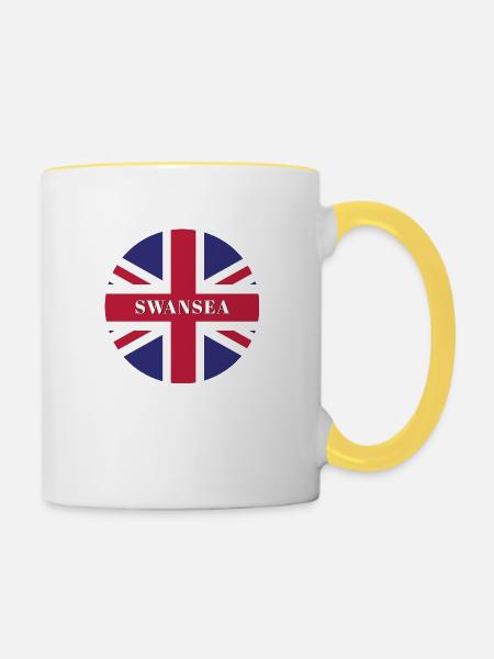 Swansea - Tasse zweifarbig - Weiß/Gelb
