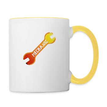 Mechanic | Mechanic | Occupation - Contrasting Mug - white/yellow - Right