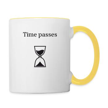 Time passes - Contrasting Mug - white/yellow - Right