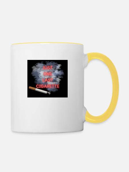 Just one last cigarette - Tasse zweifarbig - Weiß/Gelb