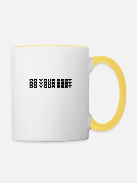 Gib dein Bestes - Tasse zweifarbig - Weiß/Gelb