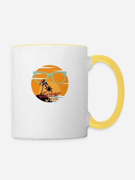 Im Sommer - Tasse zweifarbig - Weiß/Gelb