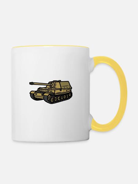 Frank Der Panzer - Tasse zweifarbig - Weiß/Gelb