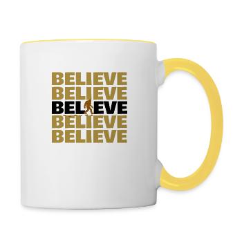 glauben - Tasse zweifarbig - Weiß/Gelb - Rechts