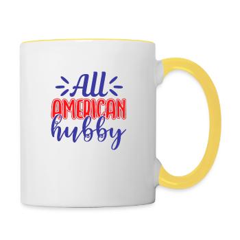 All American Hubby - Mug contrasté - blanc/jaune - Droite