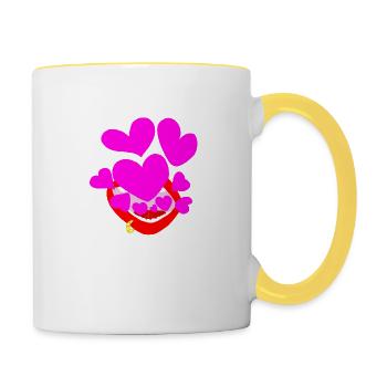 Bubbles of Love v.Carmine fort. - Mug contrasté - blanc/jaune - Droite