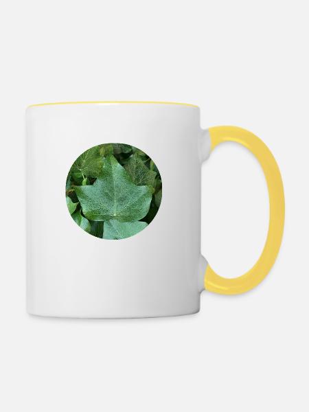 Efeu - Tasse zweifarbig - Weiß/Gelb