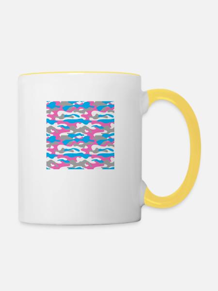 Camouflage 01 - Tasse zweifarbig - Weiß/Gelb