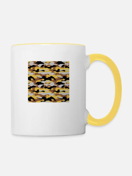 Camouflage 02 - Tasse zweifarbig - Weiß/Gelb